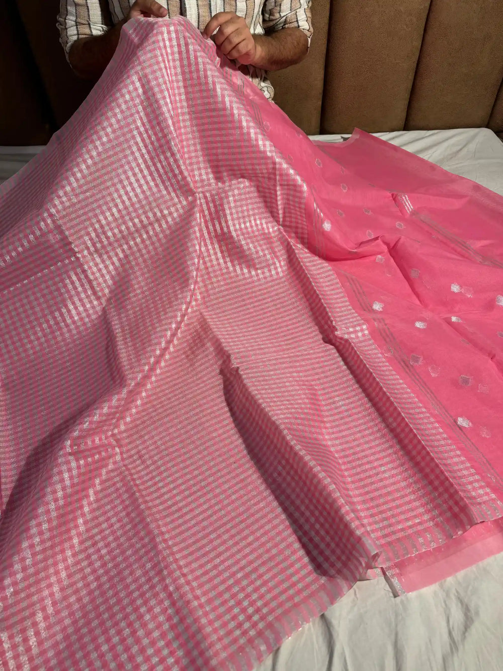 All Time Hit Lungi Zari Check Cotton saree with rich pallu