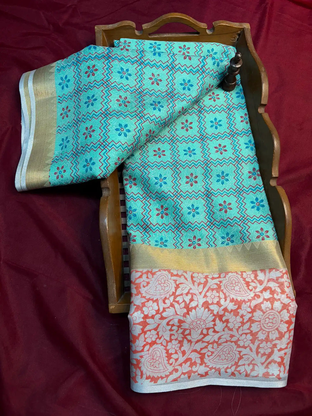 Beautiful Softsilk Traditional Printed Banarasi Saree