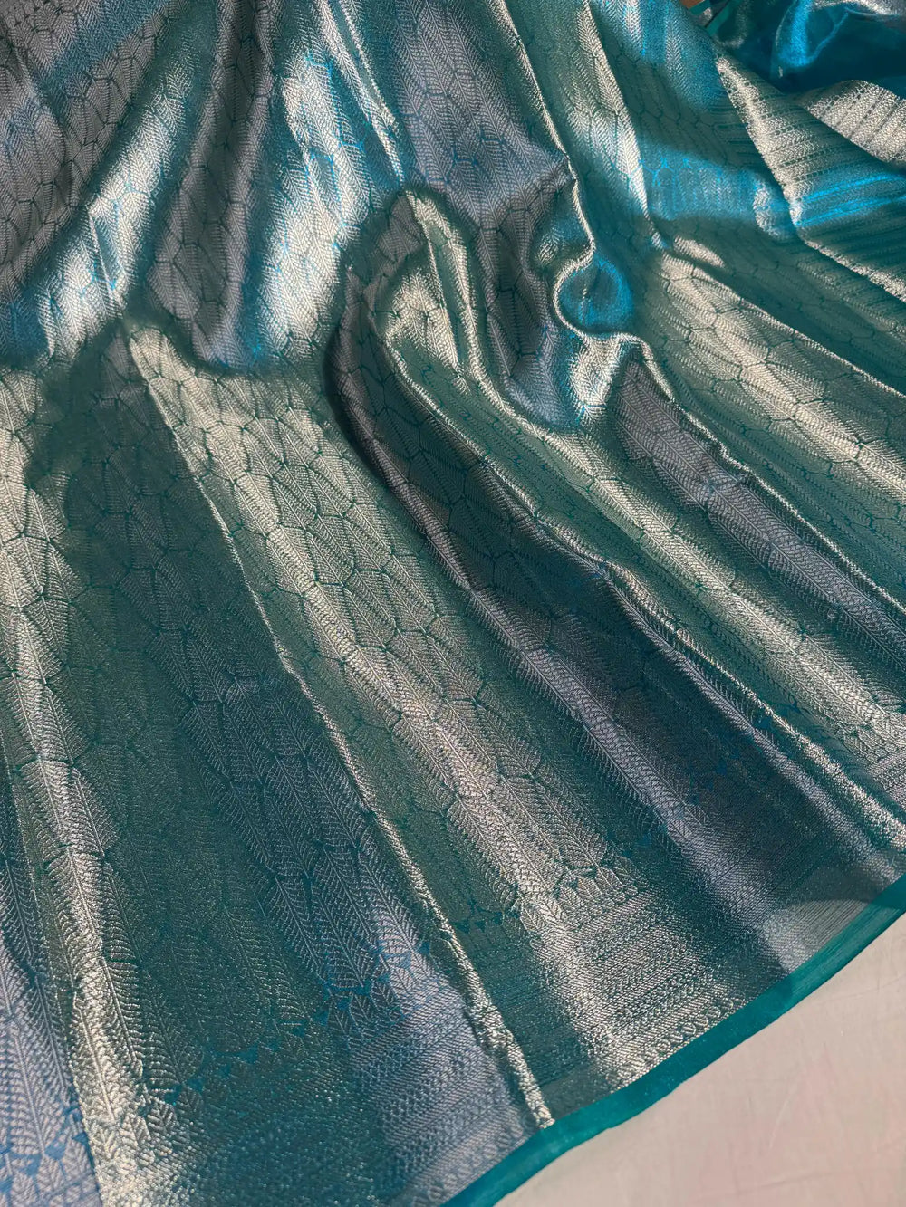 Cobalt Blue Glass Tissue Silk Banarasi Saree