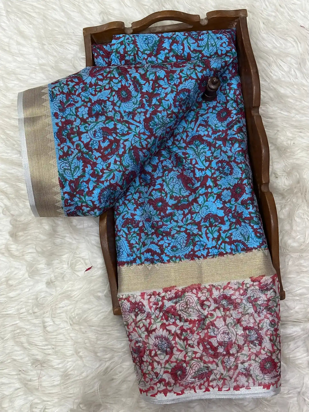 Eccentric Soft Silk Designer Printed Banarasi Saree