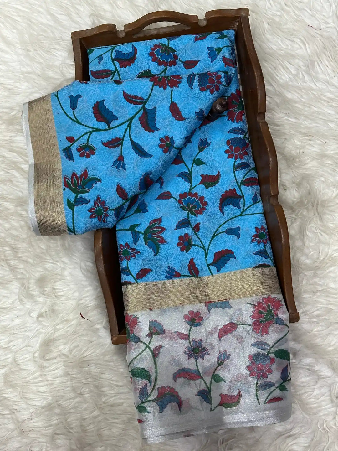 Eccentric Soft Silk Designer Printed Banarasi Saree