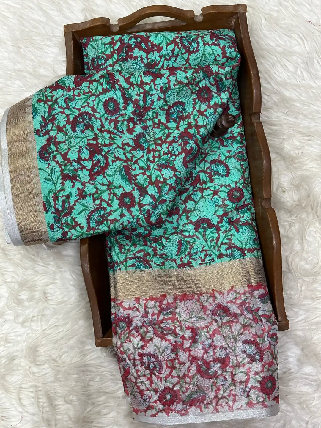 Eccentric Soft Silk Designer Printed Banarasi Saree