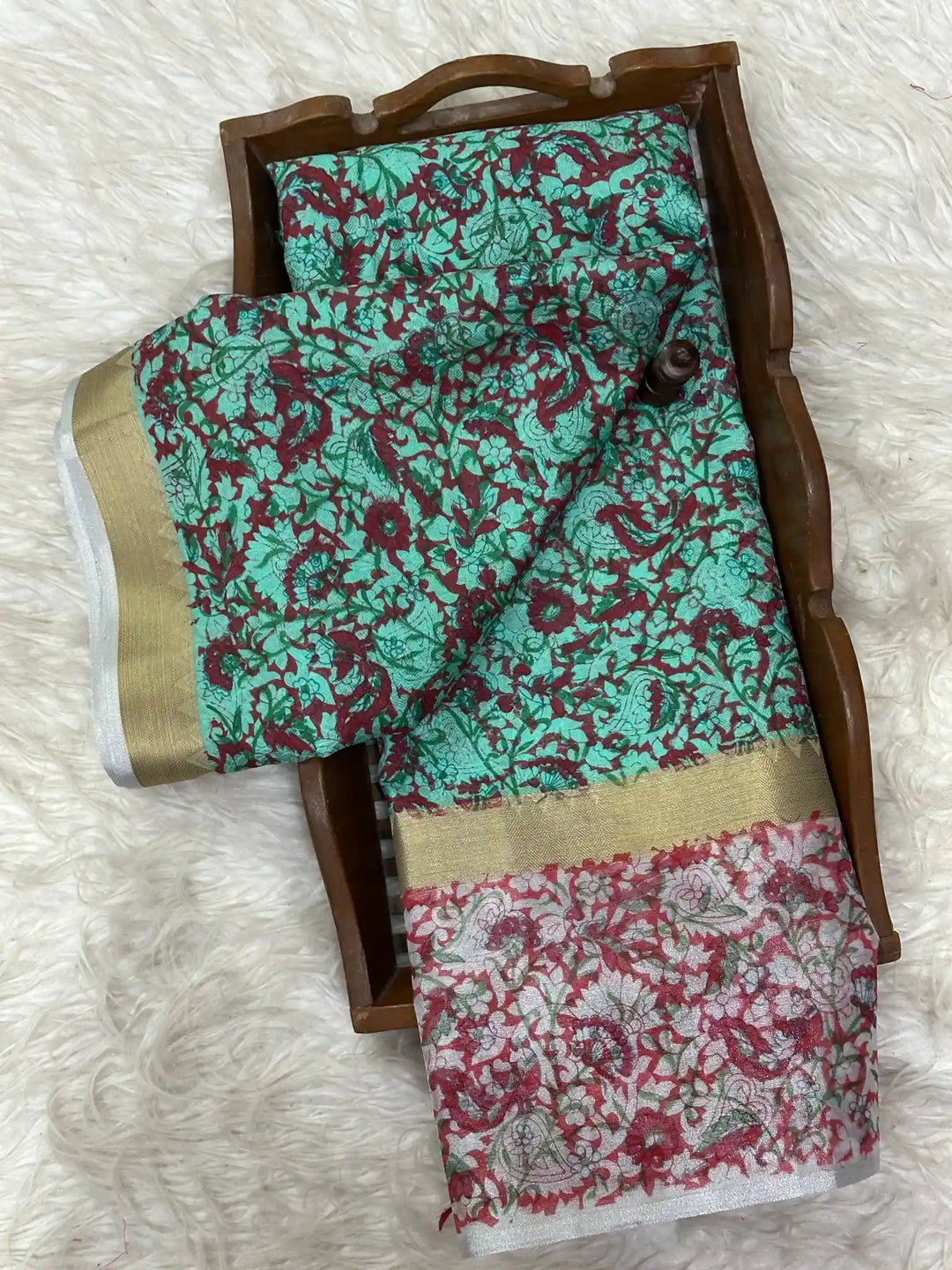 Eccentric Soft Silk Designer Printed Banarasi Saree