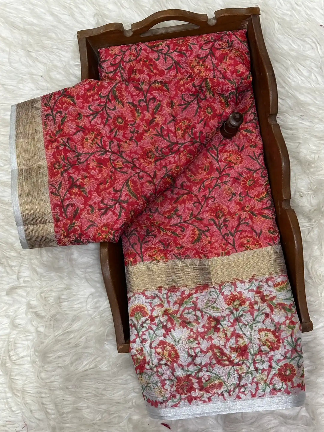 Eccentric Soft Silk Designer Printed Banarasi Saree