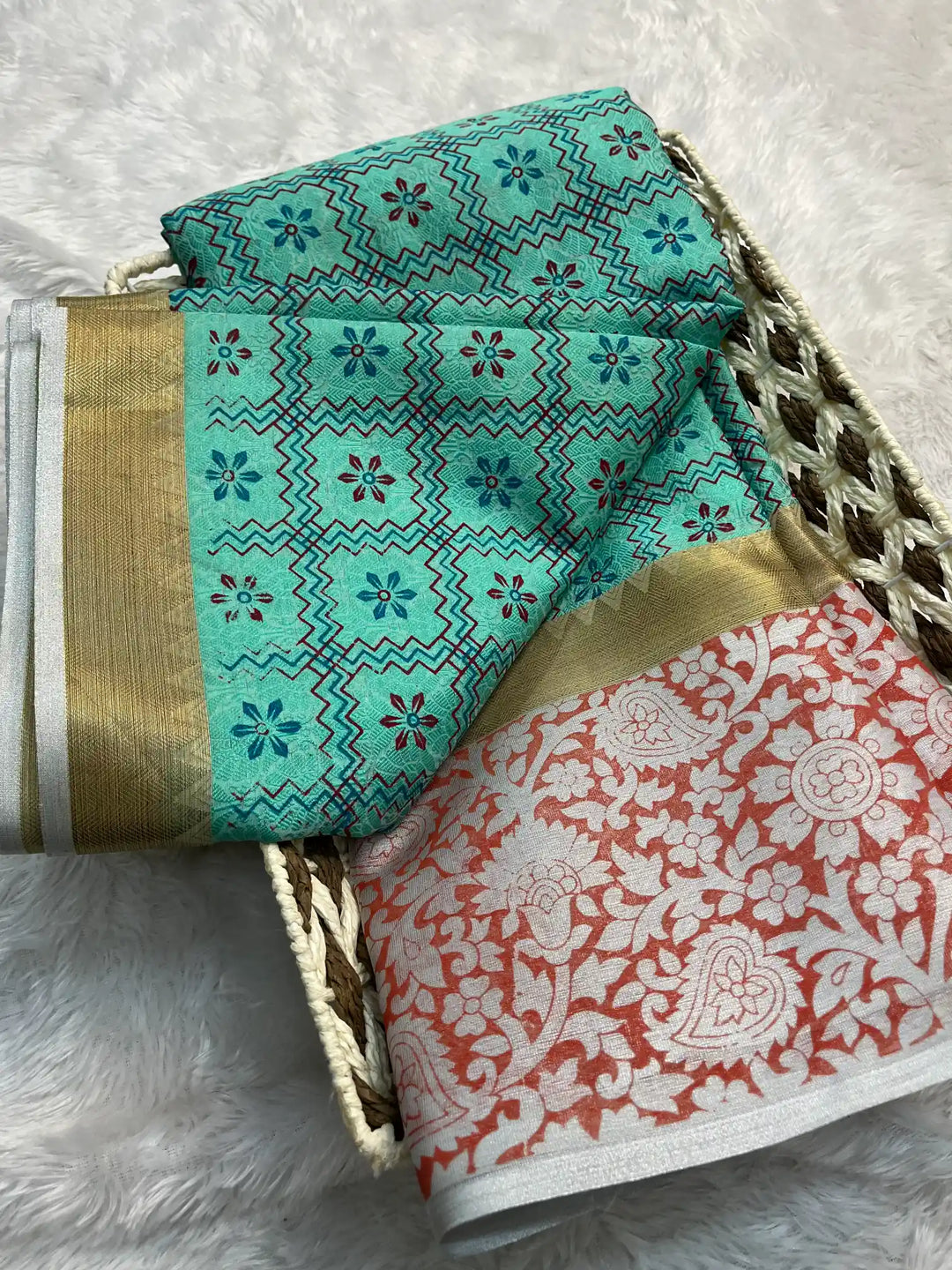 Eccentric Soft Silk Designer Printed Banarasi Saree