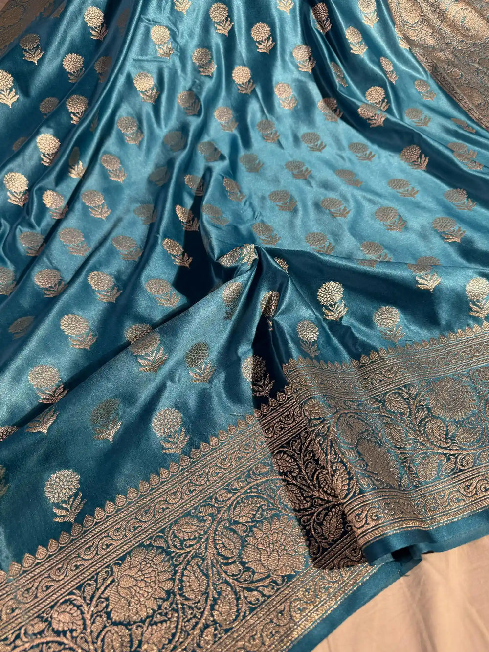Firozi Pretty Mashru Silk Saree