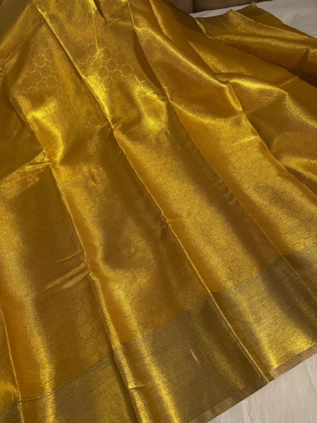 Golden Tissue Silk Saree with Rich Pallu and Blouse