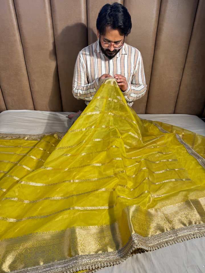 Best seller banarasi organza silk saree with premium lace work
