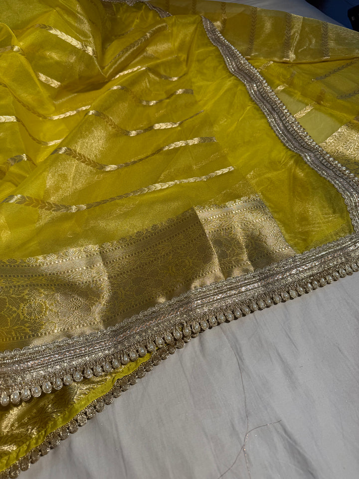 Best seller banarasi organza silk saree with premium lace work
