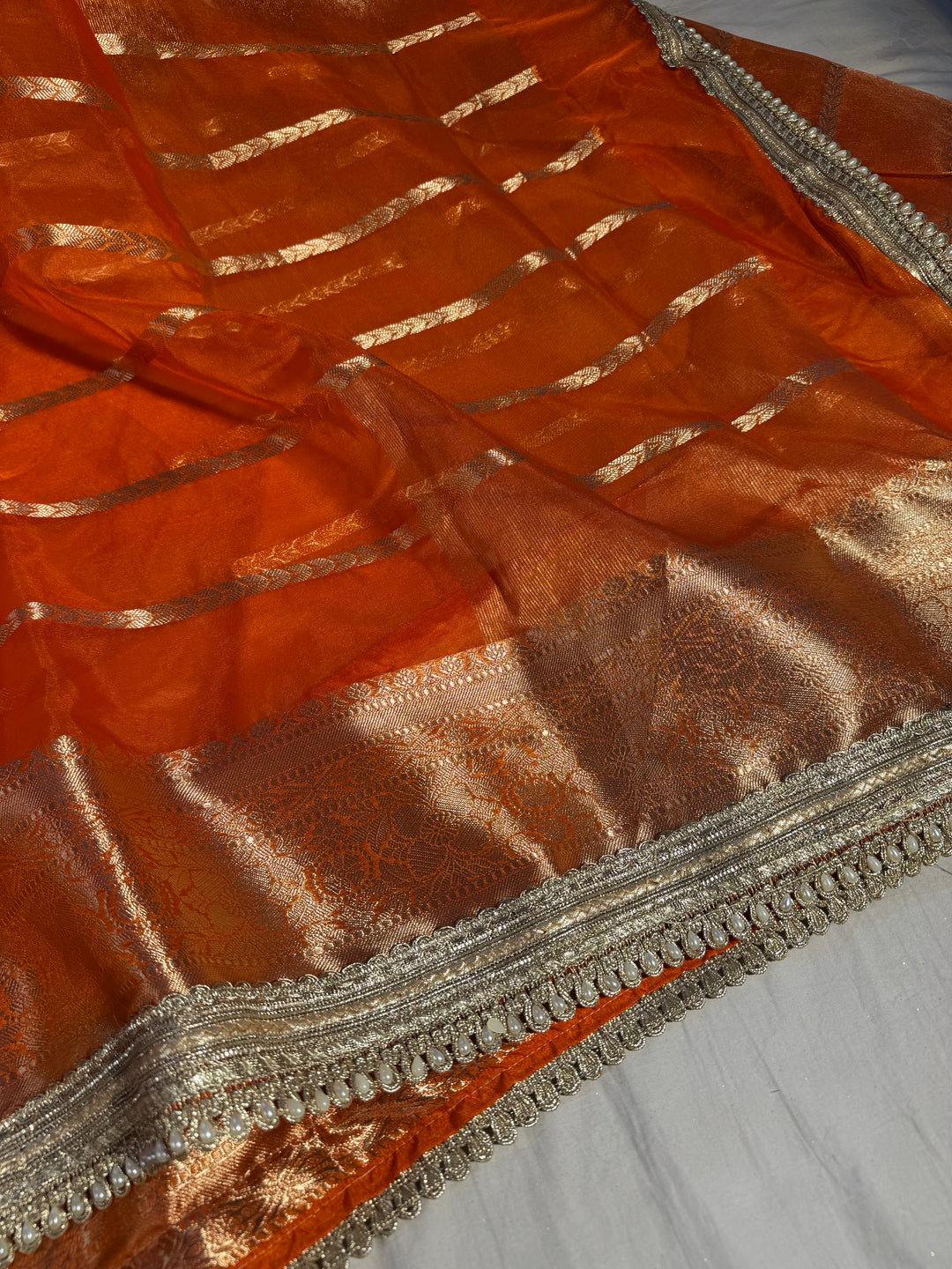 Best seller banarasi organza silk saree with premium lace work