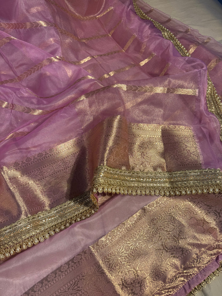 Best seller banarasi organza silk saree with premium lace work