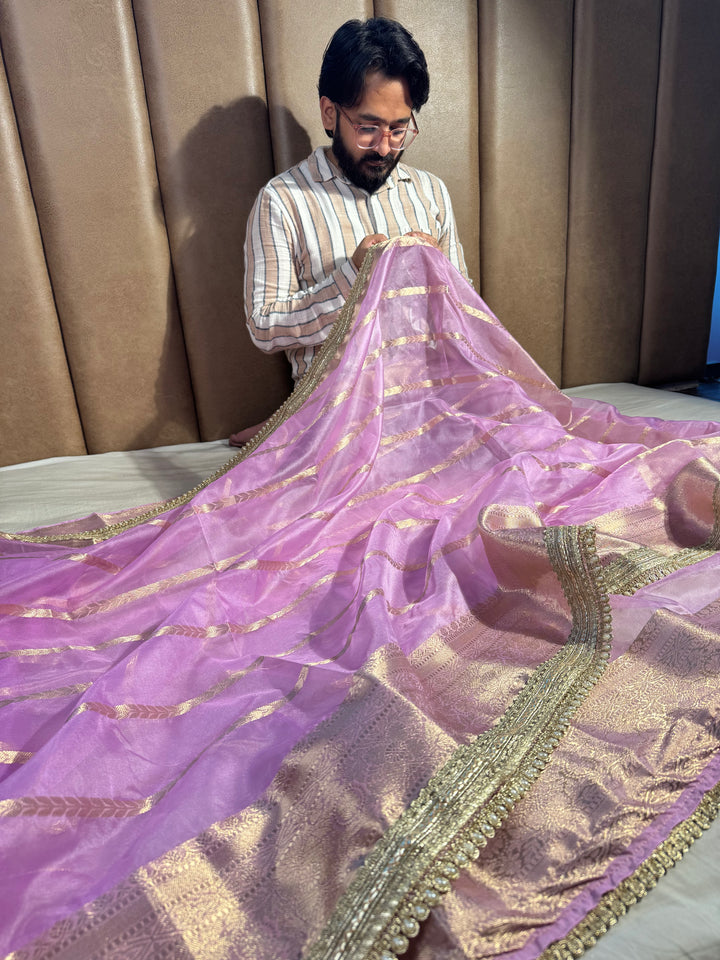 Best seller banarasi organza silk saree with premium lace work