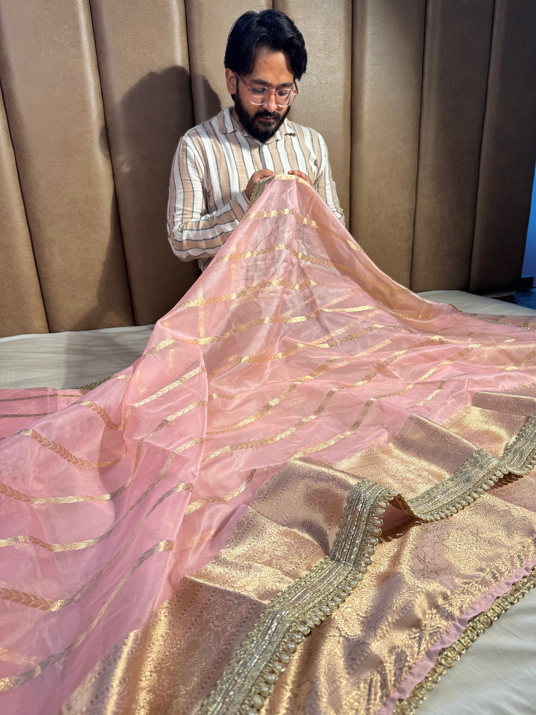 Best seller banarasi organza silk saree with premium lace work