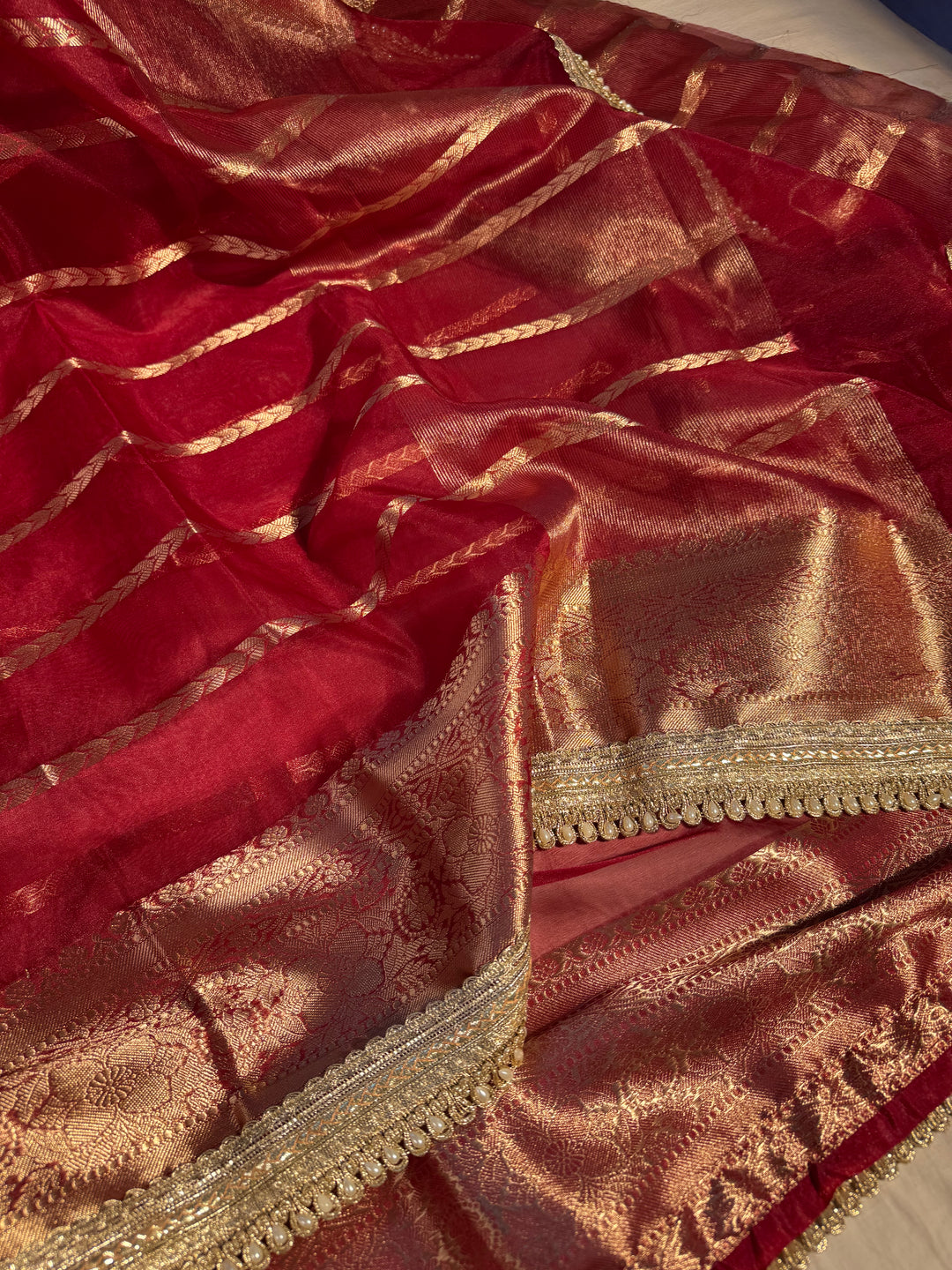 Best seller banarasi organza silk saree with premium lace work