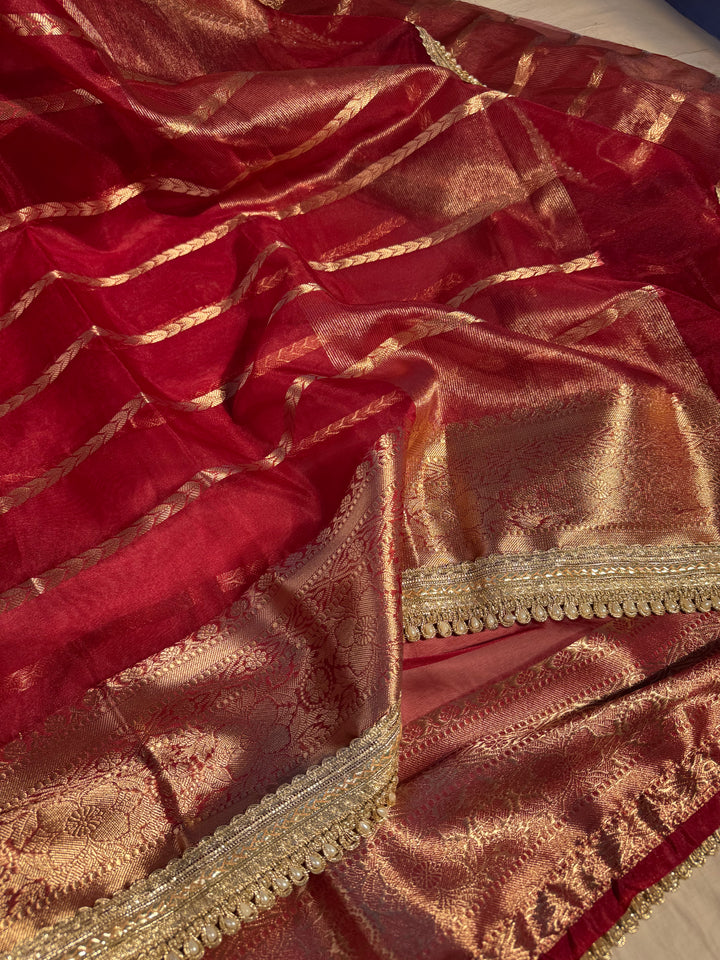 Best seller banarasi organza silk saree with premium lace work