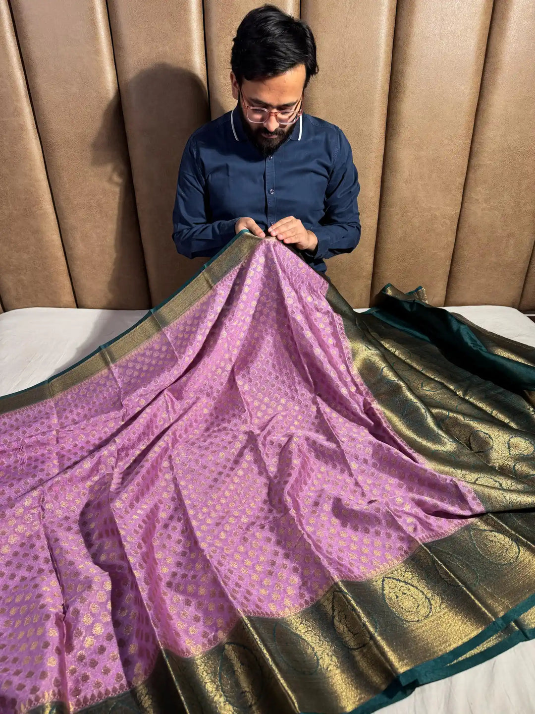 Lavender Colour Shade Warm Silk Banarasi Saree