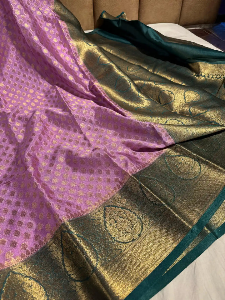 Lavender Colour Shade Warm Silk Banarasi Saree