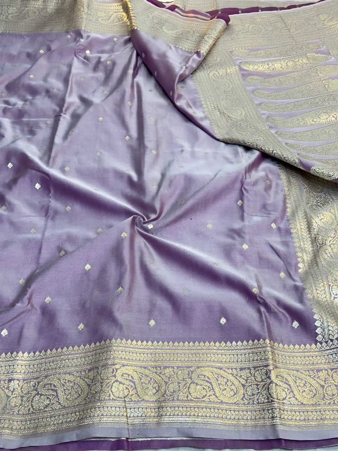 Lavender Premium Mashru Katan Silk Banarasi Saree
