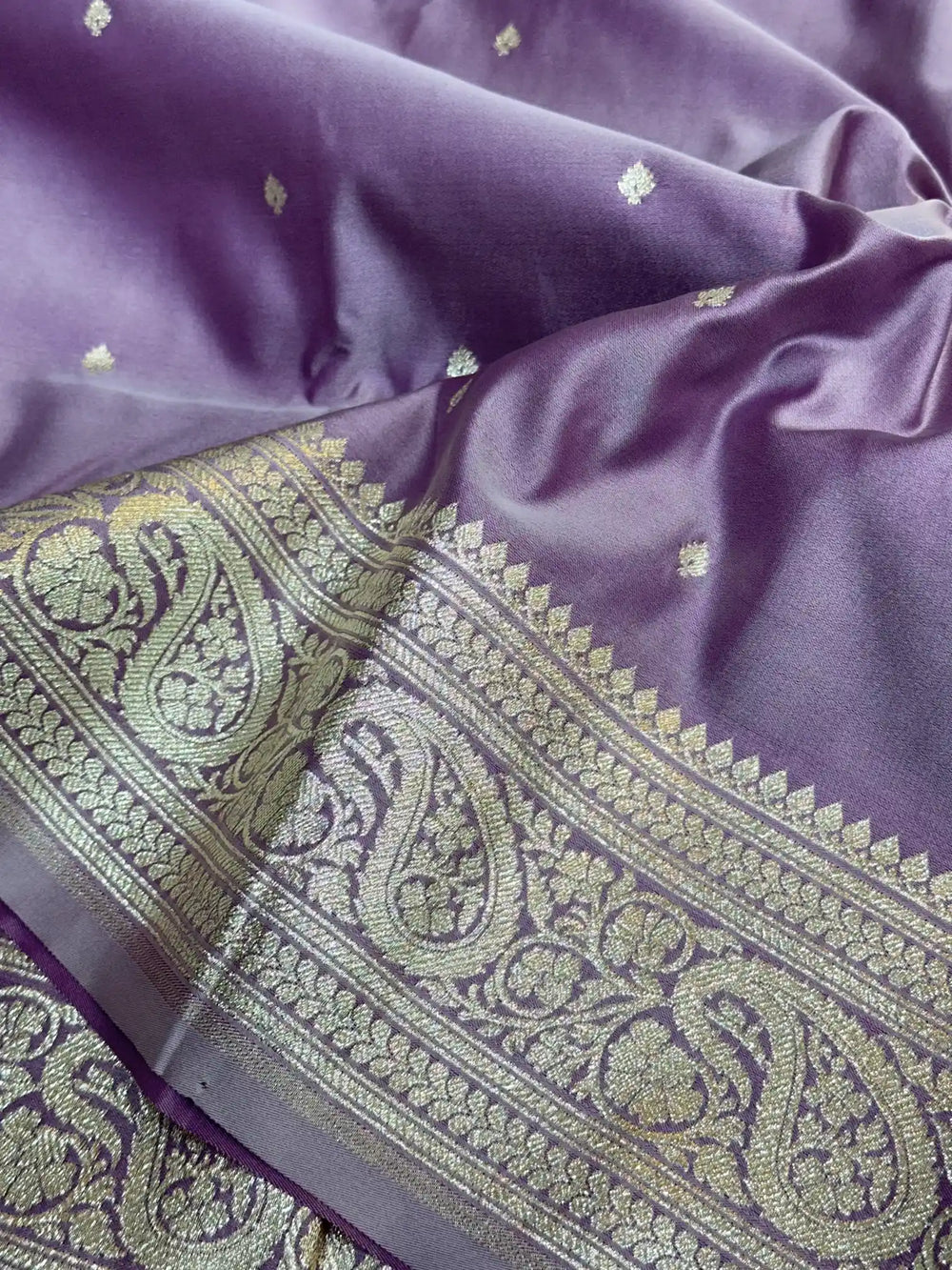 Lavender Premium Mashru Katan Silk Banarasi Saree