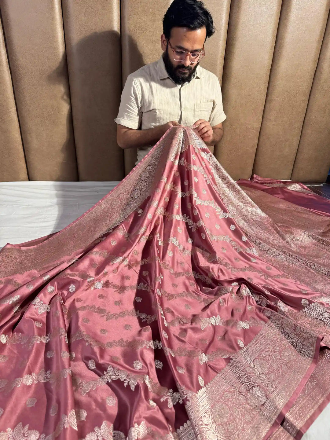 Mauve Shade Pretty Mashru Silk Saree
