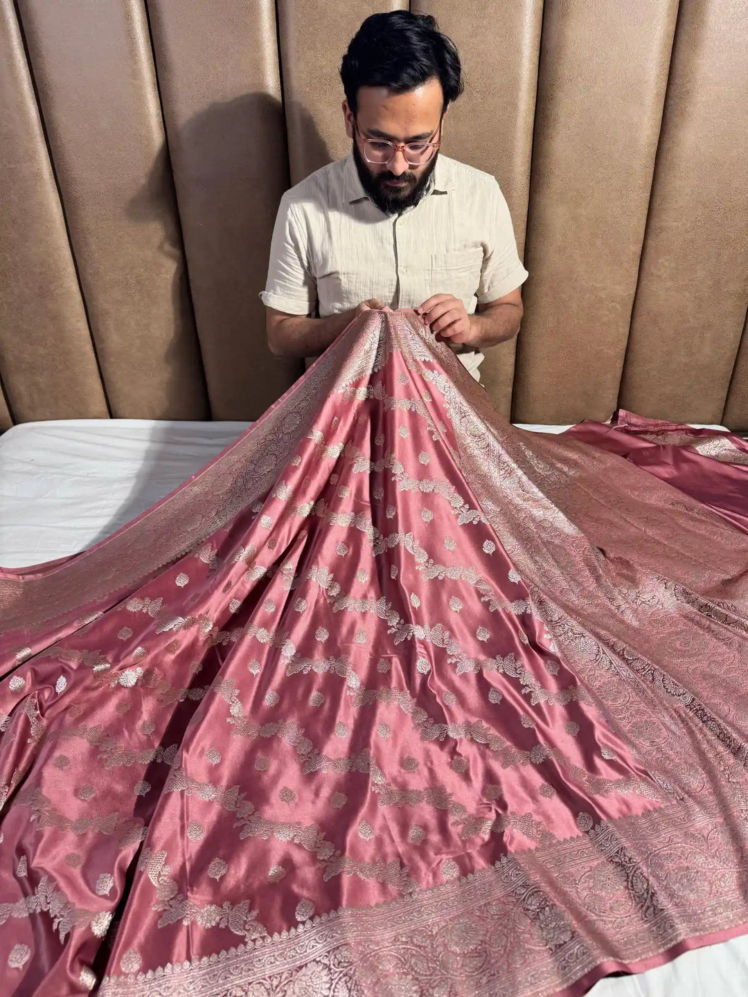 Mauve Shade Pretty Mashru Silk Saree