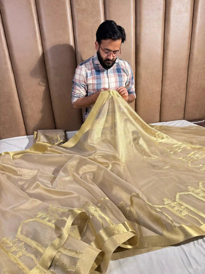 Mughal Art Tissue Silk Banarasi Saree