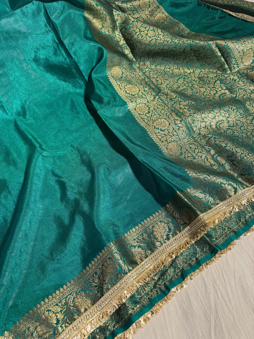Mysore Silk Saree with rich pallu and blouse and designer lace work