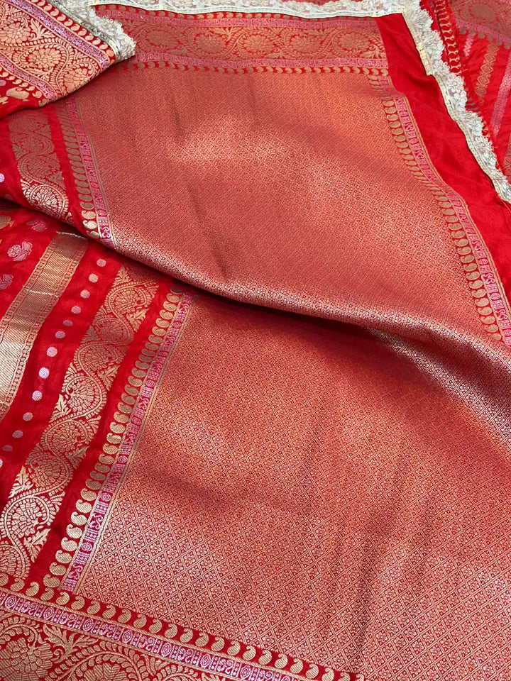 Nita Ambani Banarasi Georgette Silk Saree with Lace Work