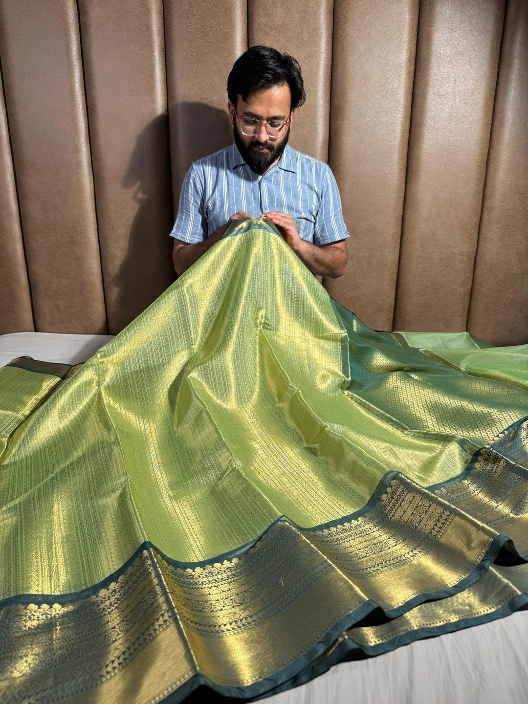 Nita Ambani Mam Inspired Embossed Tissue Silk Saree