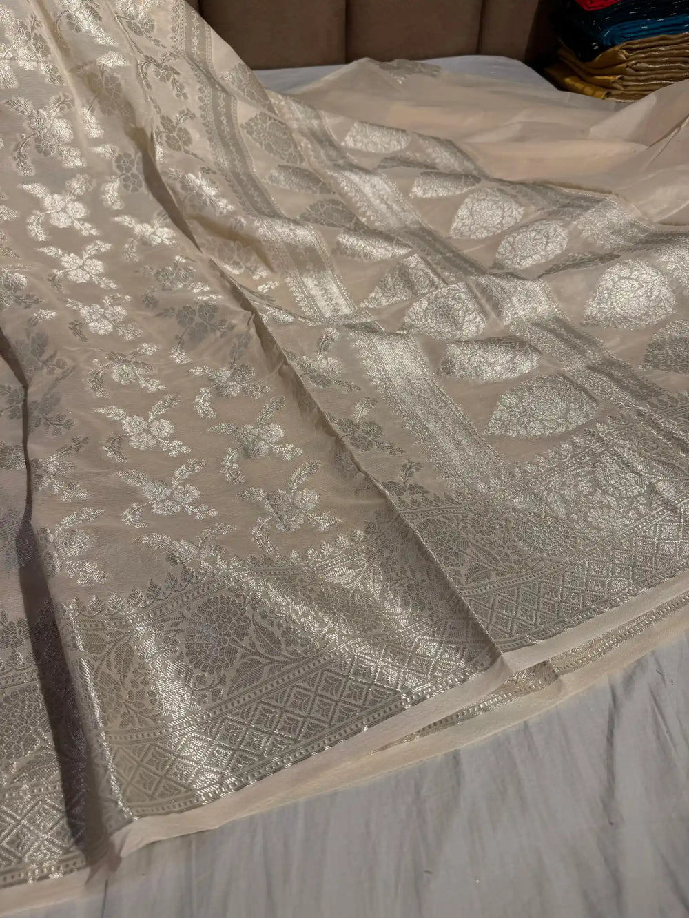 Premium Banarasi Georgette Silk Saree with rich pallu and blouse