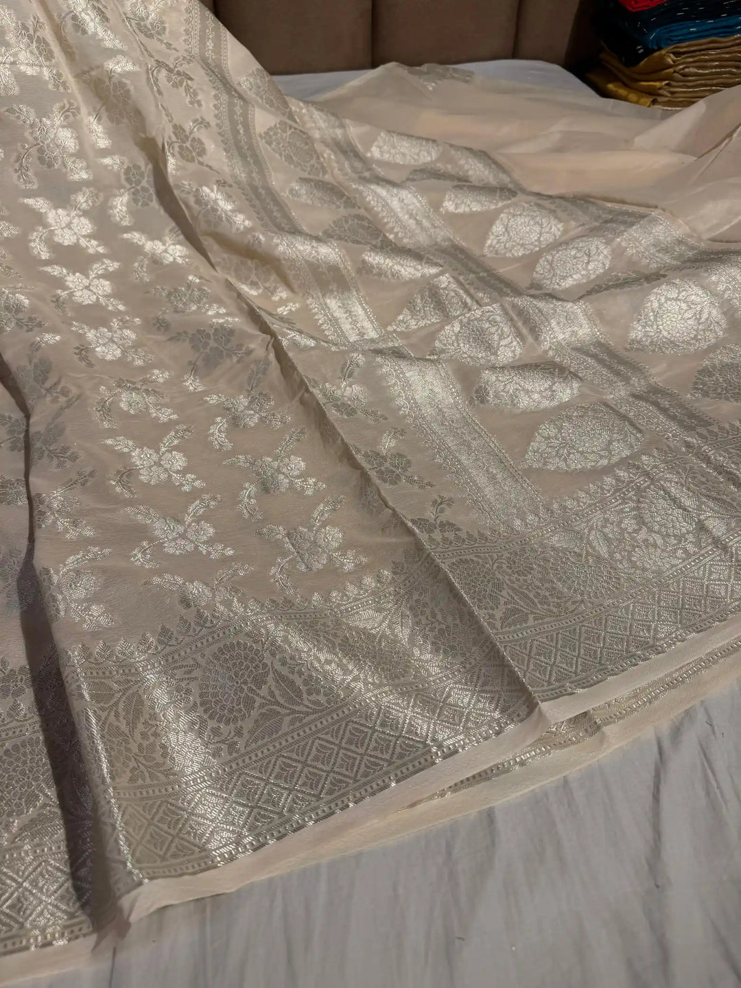 Premium Banarasi Georgette Silk Saree with rich pallu and blouse