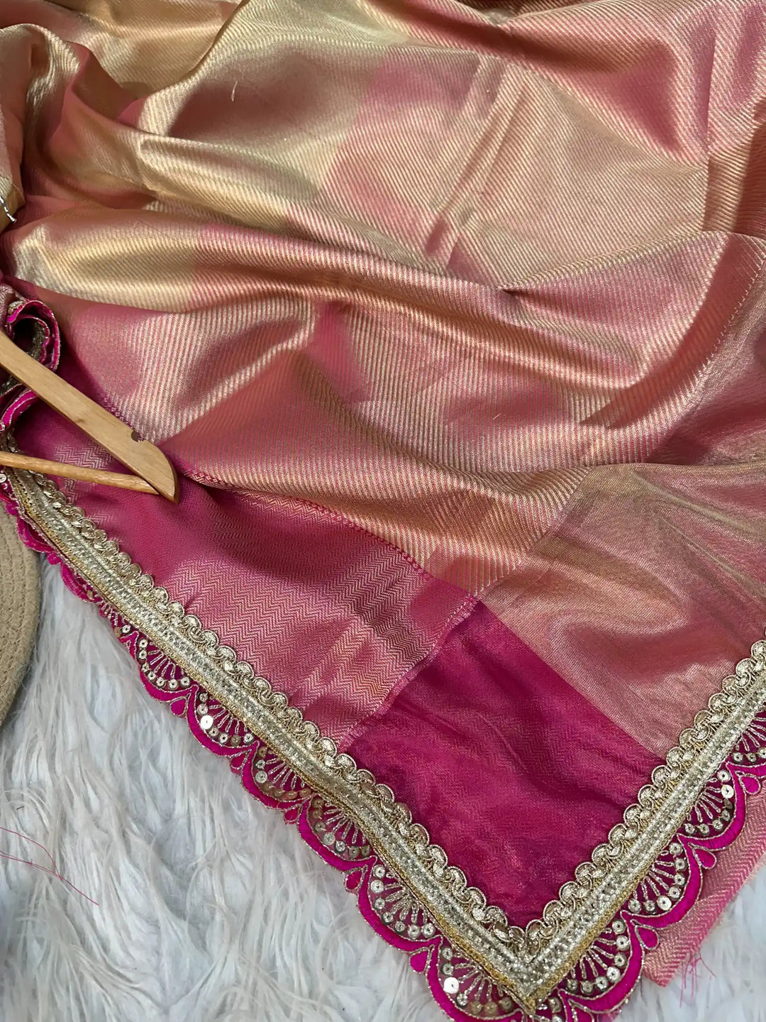 Premium Banarasi Tissue Silk Saree with Exclusive Lace Work
