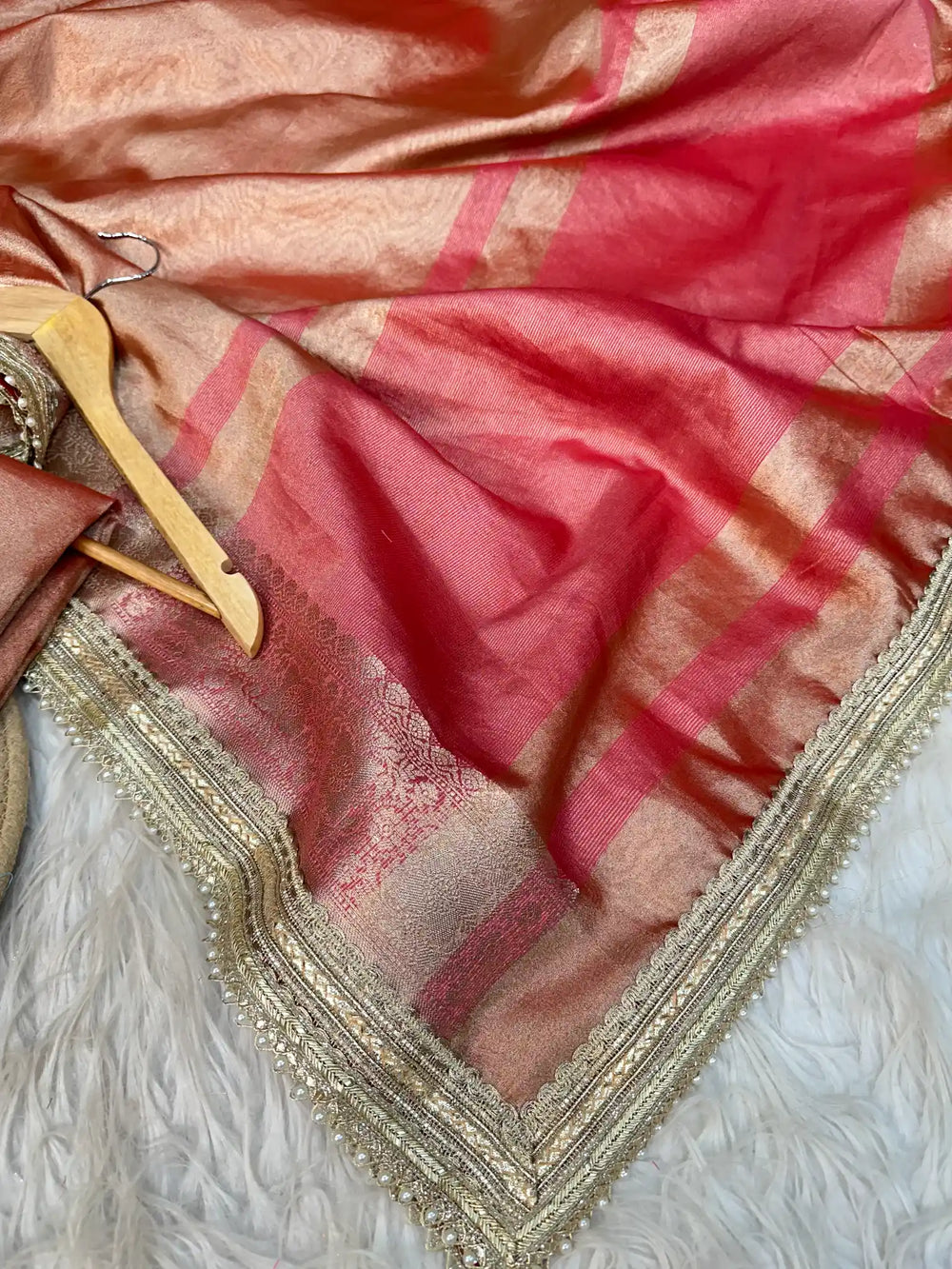 Premium Banarasi Tissue Silk Saree with Exclusive Lace Work