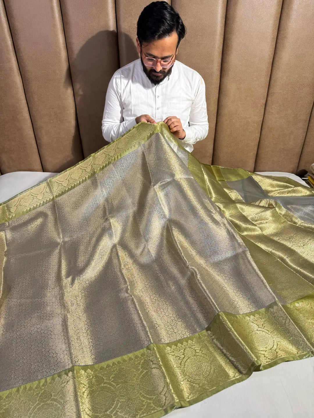 Premium Banarasi Tissue Silk Saree with Rich Pallu and Blouse