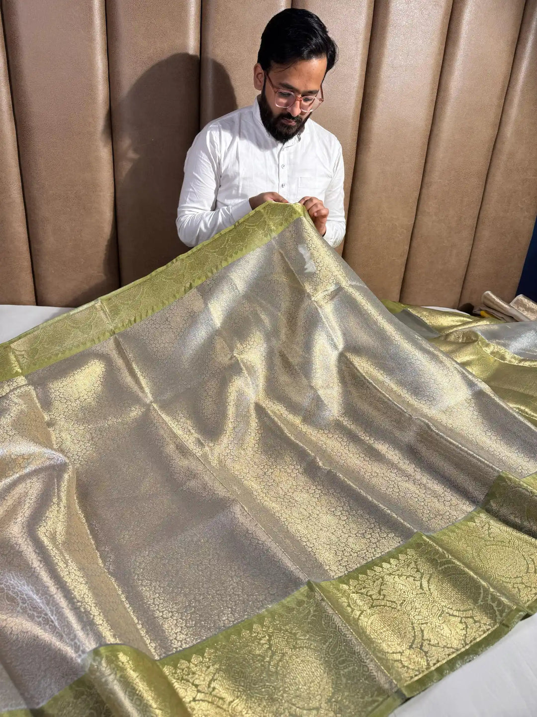 Premium Banarasi Tissue Silk Saree with Rich Pallu and Blouse