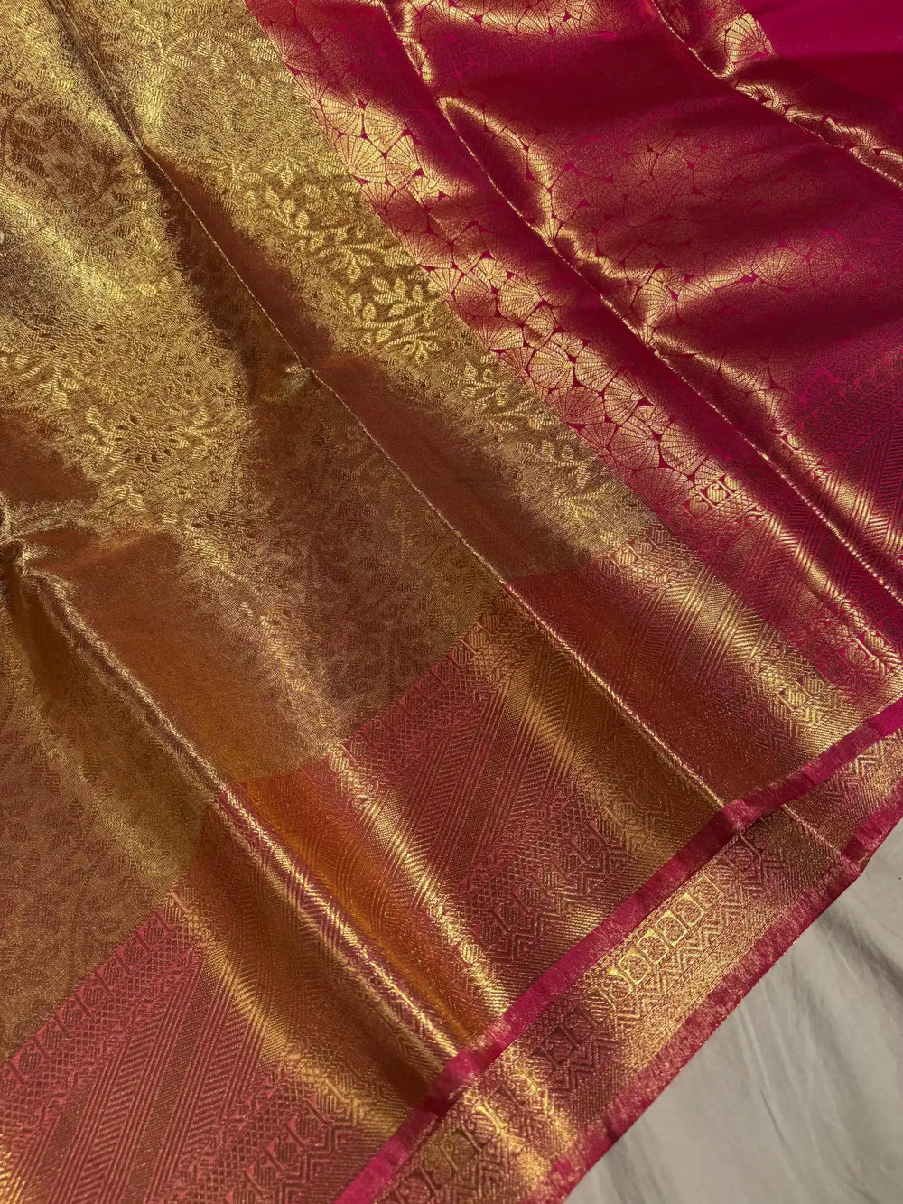 Premium Banarasi kanjivaram tissue silk saree with rich pallu and blouse