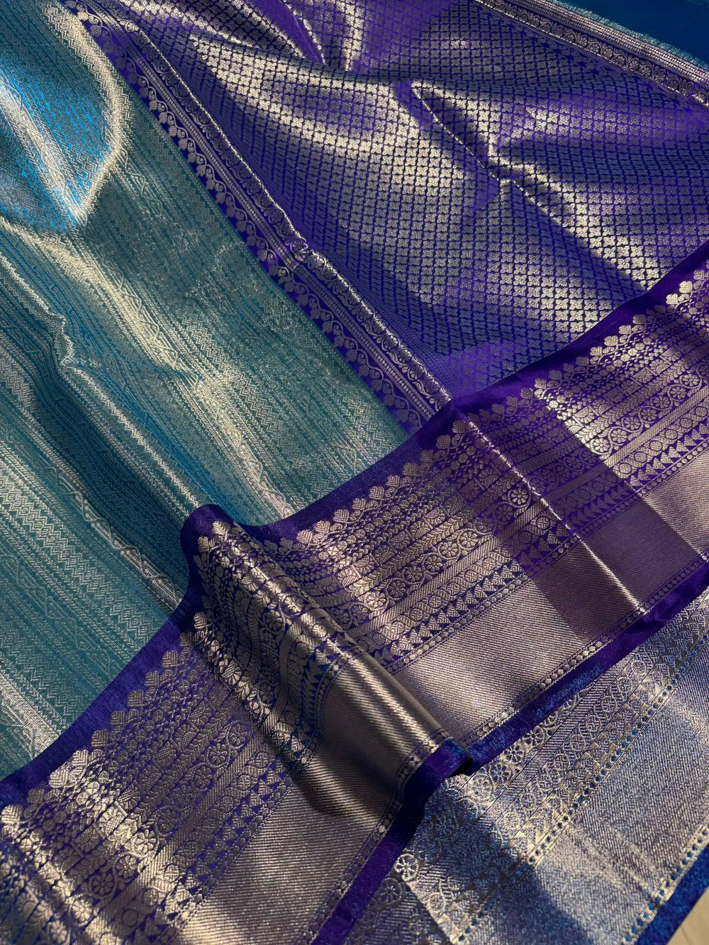Premium Banarasi kanjivaram tissue silk saree with rich pallu and blouse