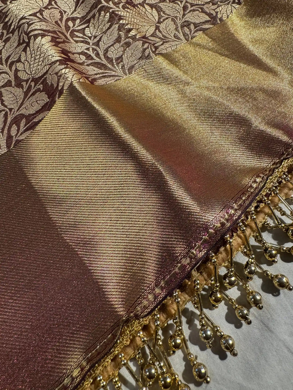 Premium Nita Ambani Mam inspired tissue silk saree with heavy jarkan lace work