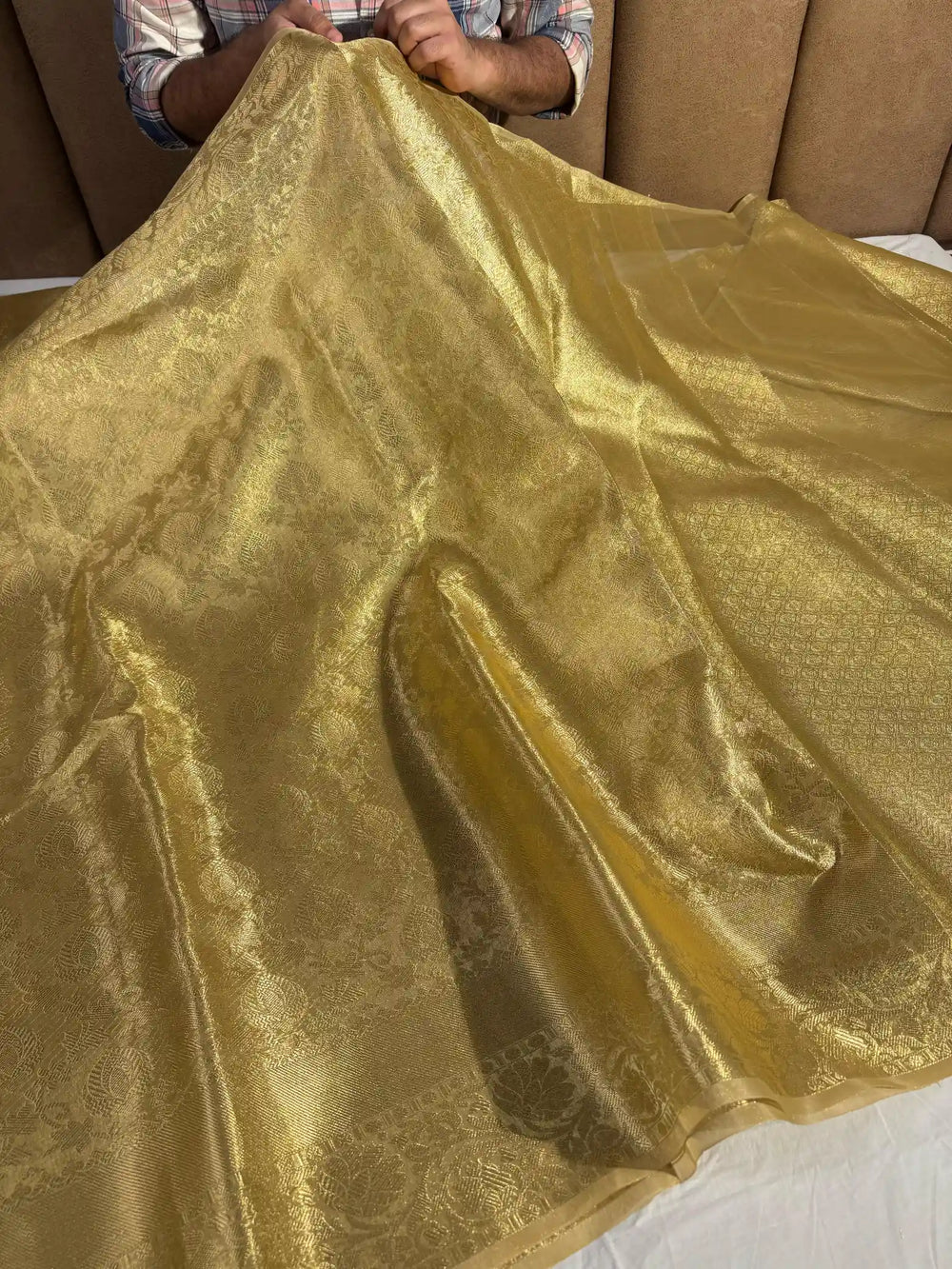 Premium Pure Gold Tone Tissue Silk Banarasi Saree