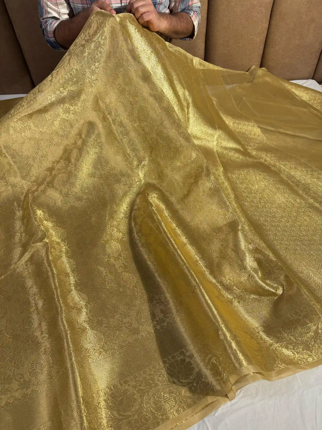 Premium Pure Gold Tone Tissue Silk Banarasi Saree