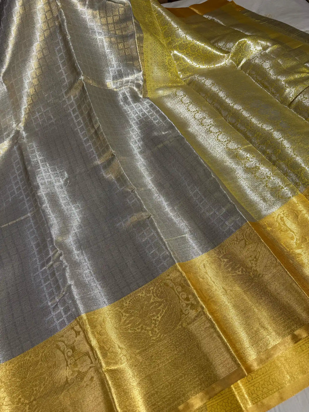 Premium Tissue Silk Saree with Rich Pallu and Blouse
