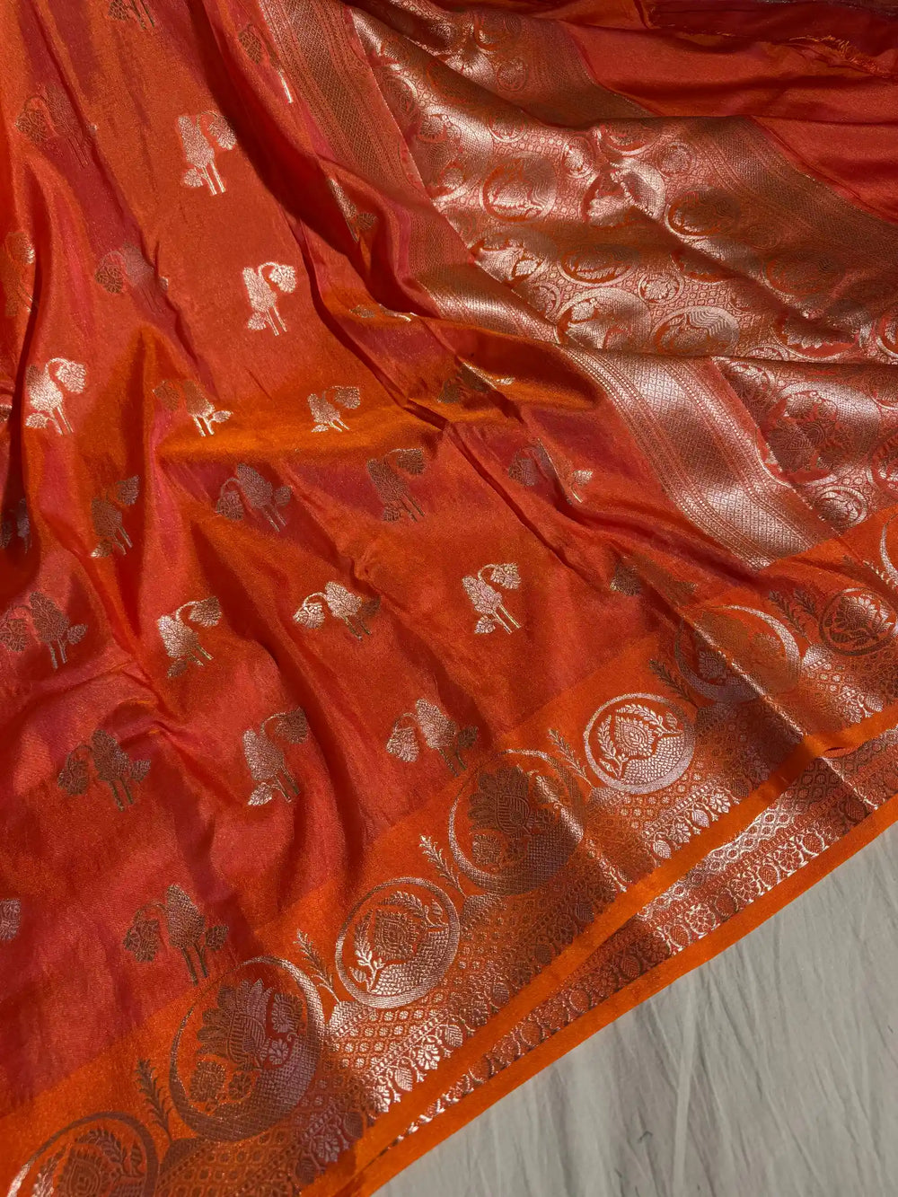 Premium banarasi tissue georgette saree with rich pallu and blouse
