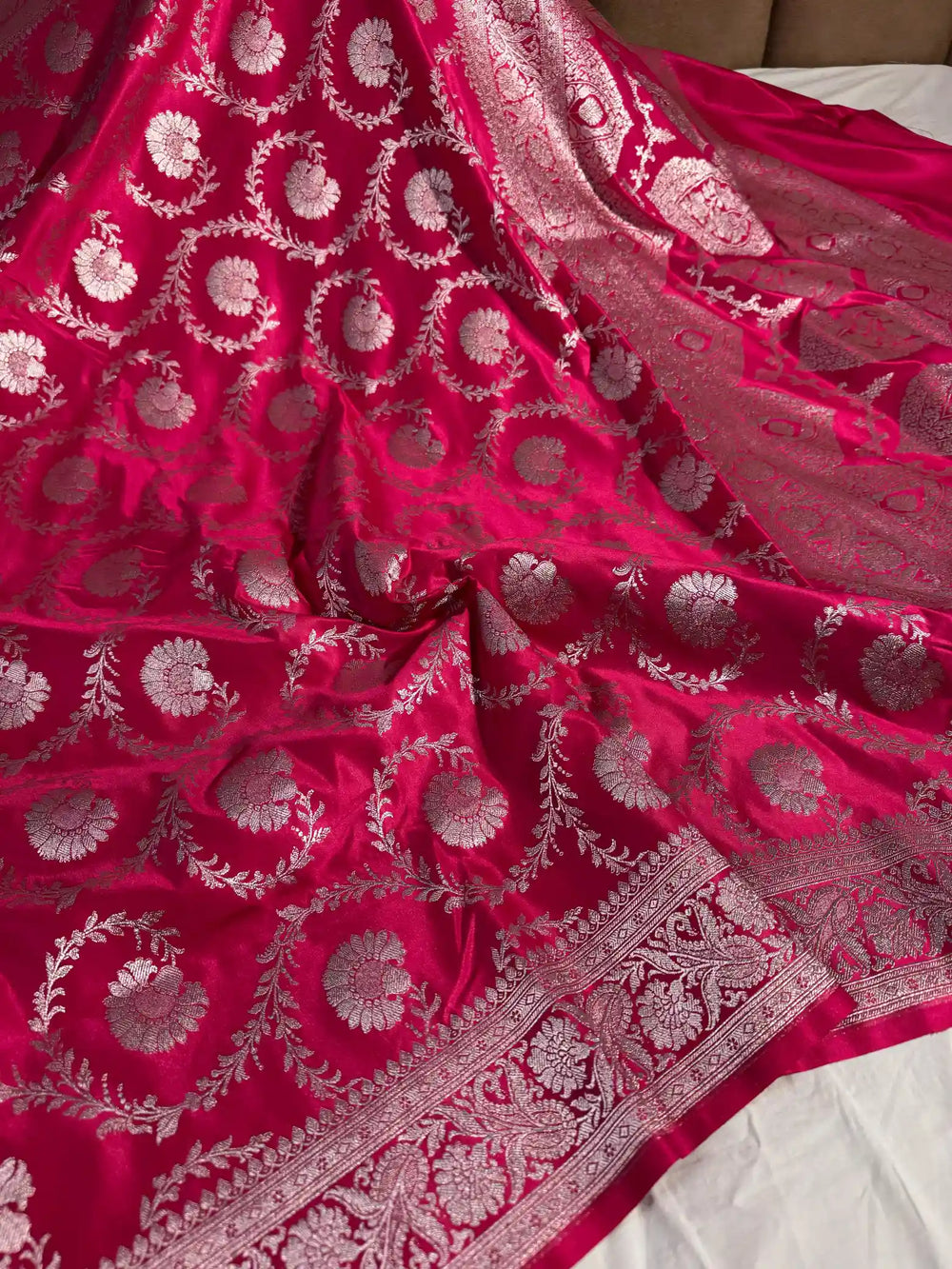 Rani Pink Pretty Mashru Silk Saree