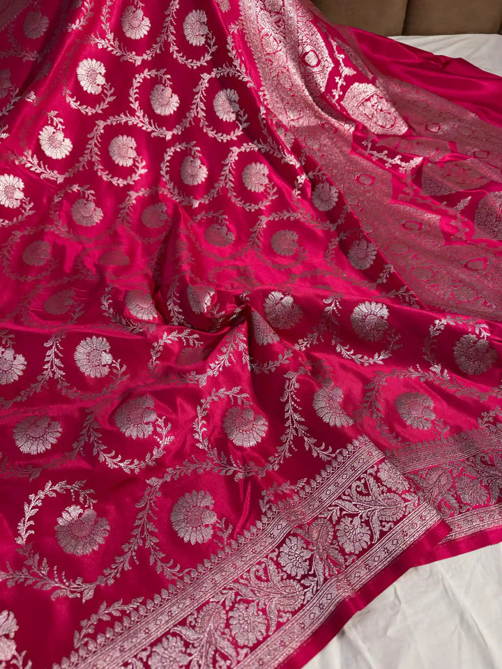 Rani Pink Pretty Mashru Silk Saree
