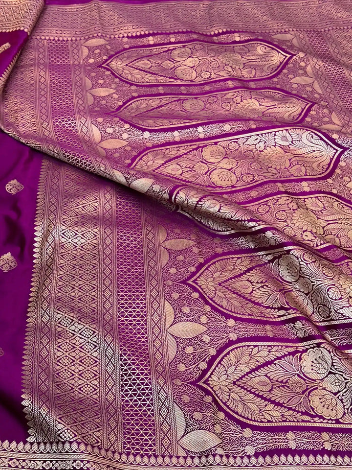 Subtle Majenta Premium Mashru Katan Saree