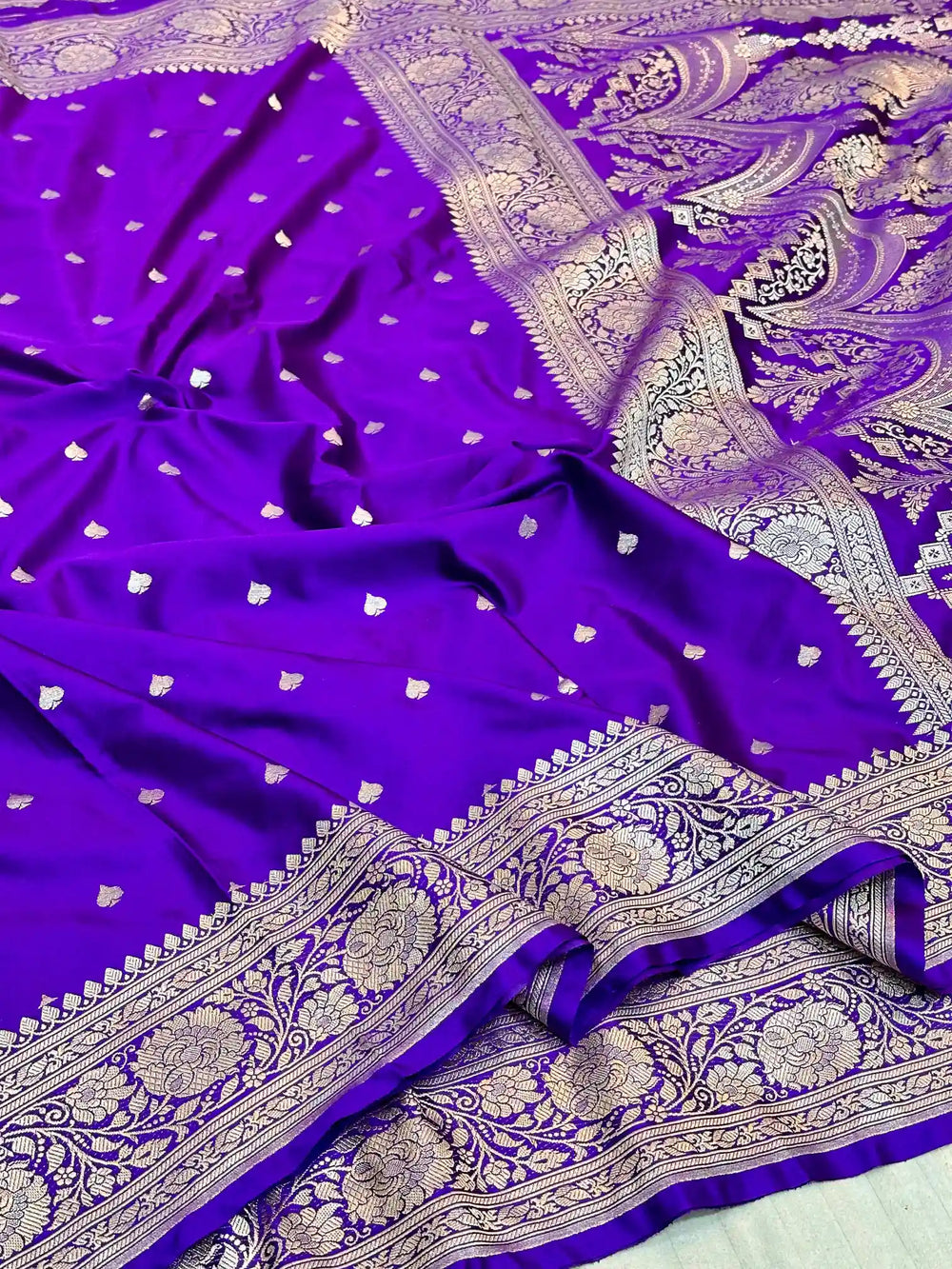 Subtle Purple Premium Mashru Katan Saree