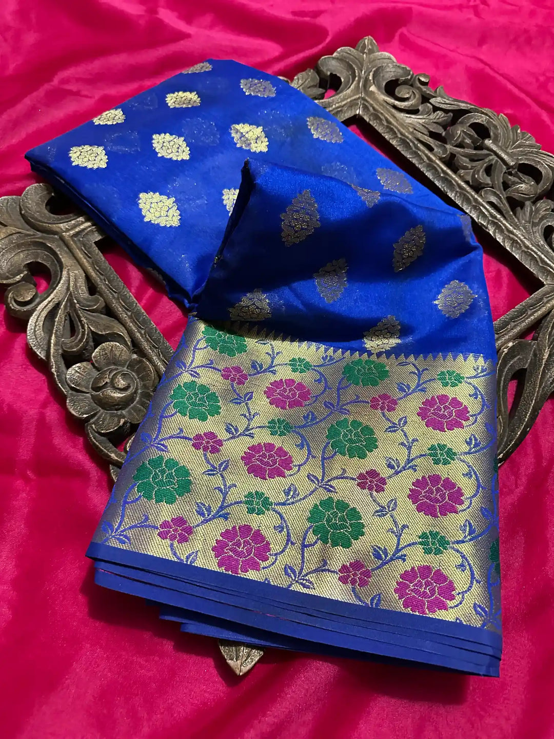 Traditional Embossed Weave Softsilk Banarasi Saree