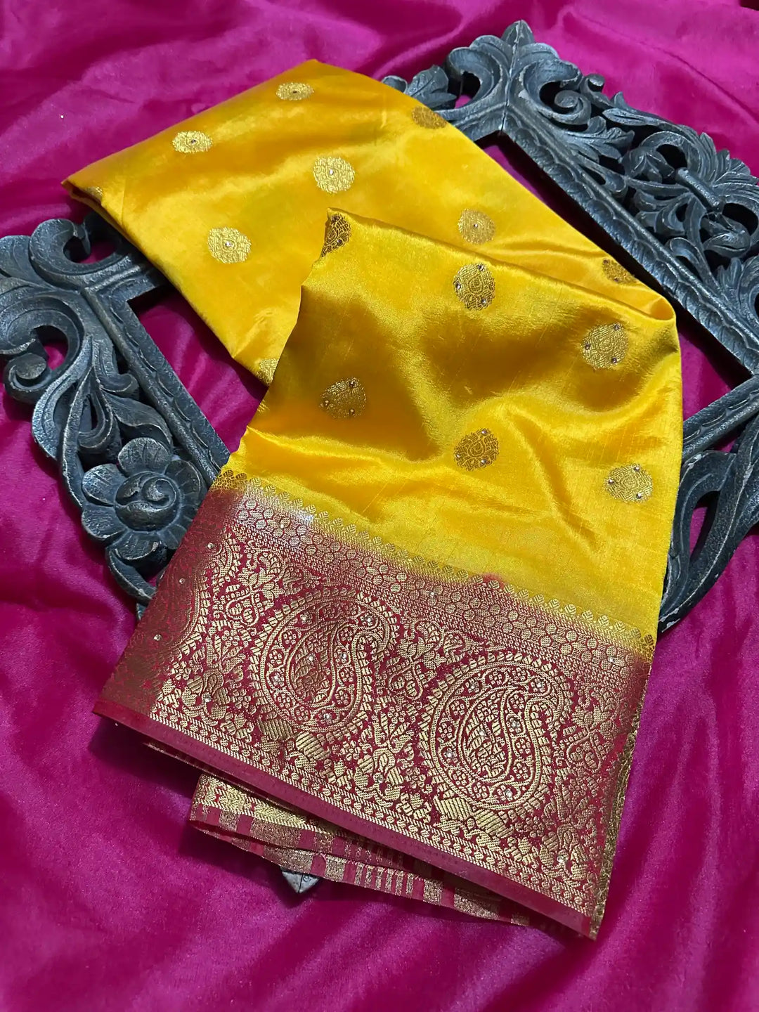 Traditional Embossed Weave Softsilk Banarasi Saree