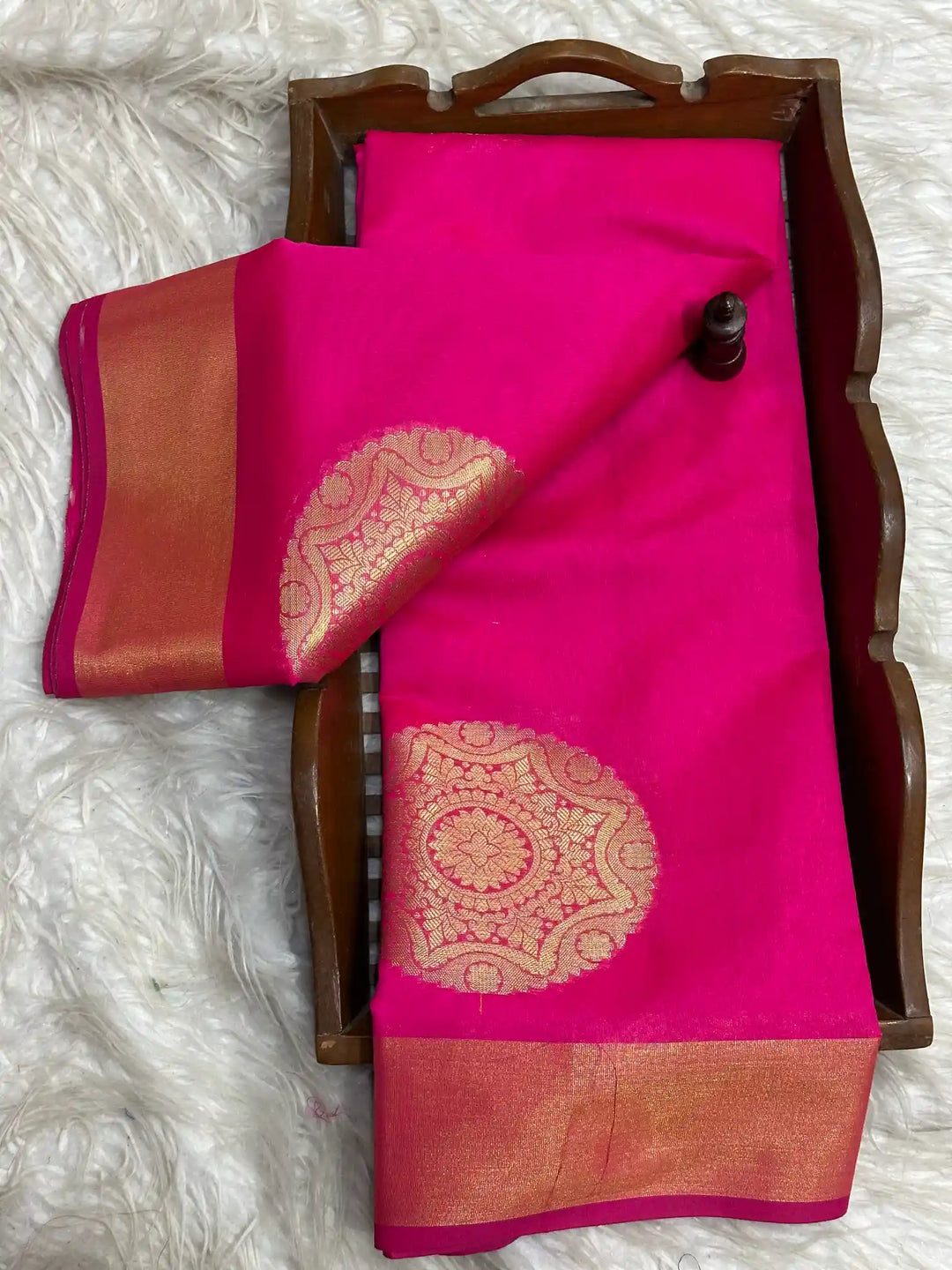 Traditional Embossed Weave Softsilk Banarasi Saree