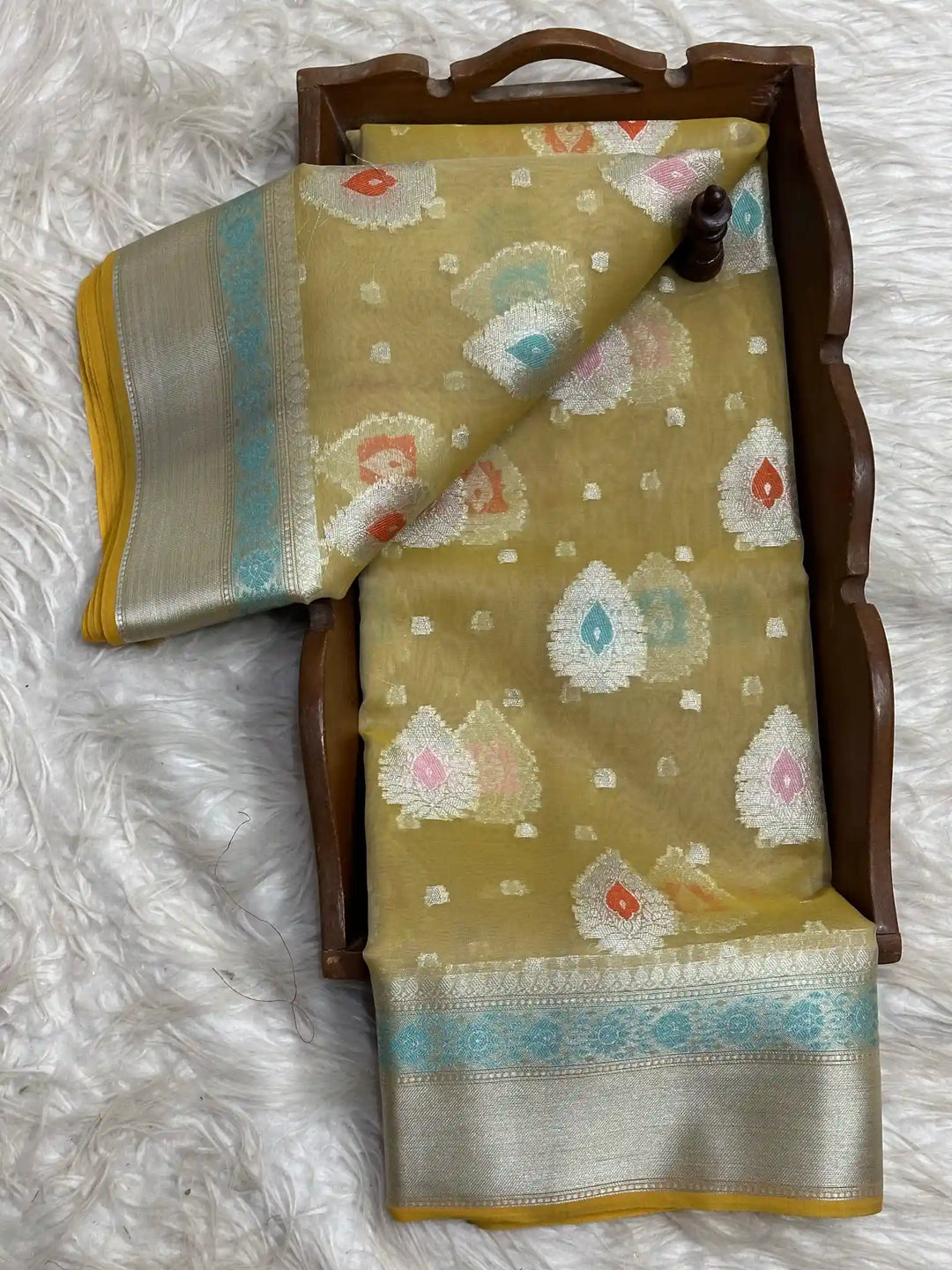 Traditional Embossed Weave Softsilk Banarasi Saree